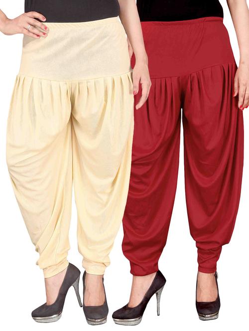 set of 2 multicolour lycra dhoti salwar combo - 14734780 - Very Small Image - 1