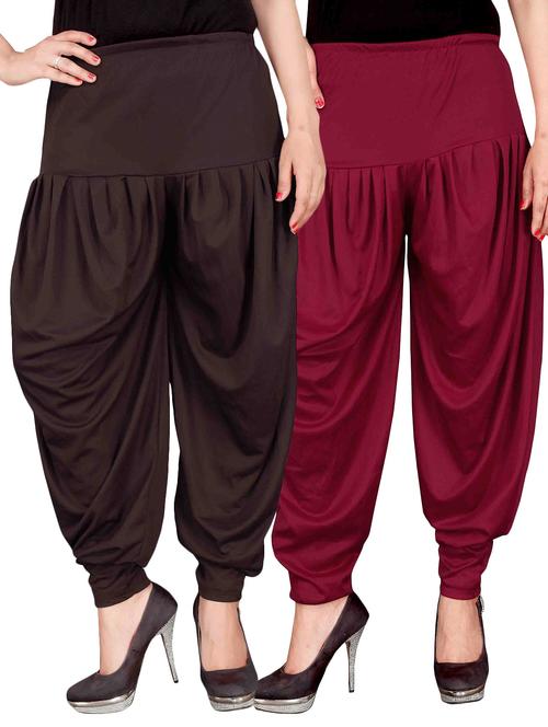 set of 2 multicolour lycra dhoti salwar combo - 14734785 - Very Small Image - 1