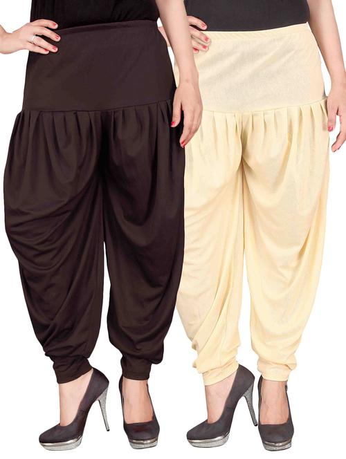 set of 2 multicolour lycra dhoti salwar combo - 14734788 - Very Small Image - 1