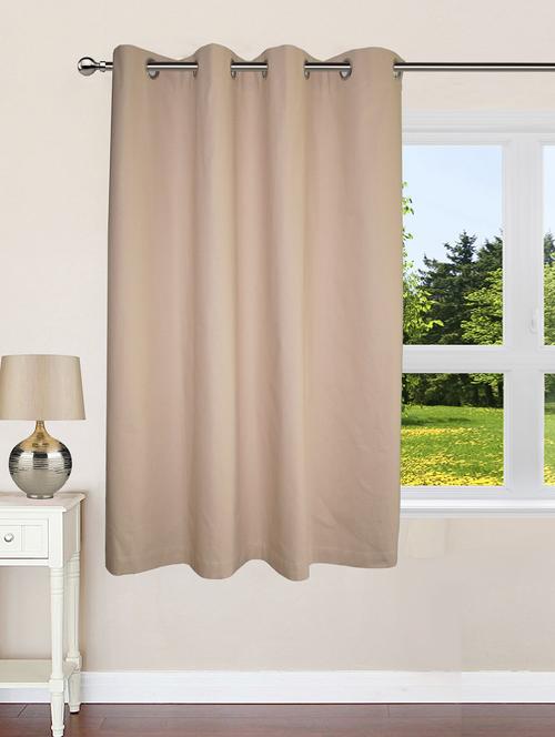 cotton window curtain with 8 metal eyelets and tieback - 14735366 - Very Small Image - 1