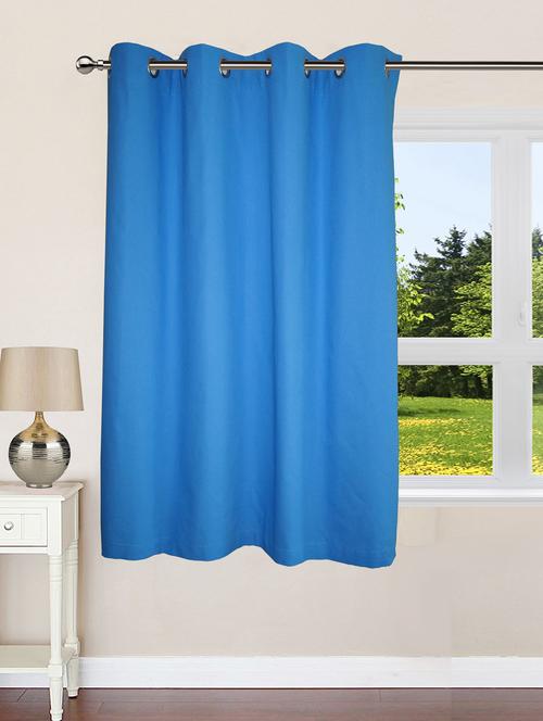 cotton window curtain with 8 metal eyelets and tieback - 14735367 - Very Small Image - 1