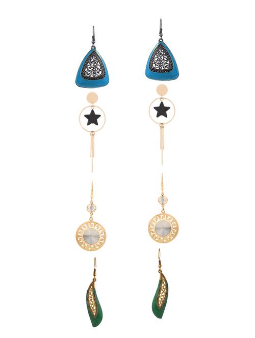 multi colored metal drop earrings (set of 4) - 14735698 - Very Small Image - 1