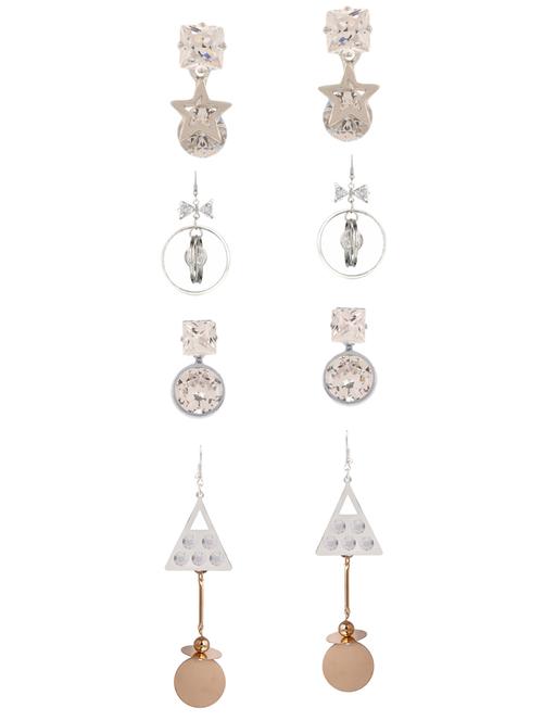 multi colored metal drop earrings (set of 6) - 14735755 - Very Small Image - 1