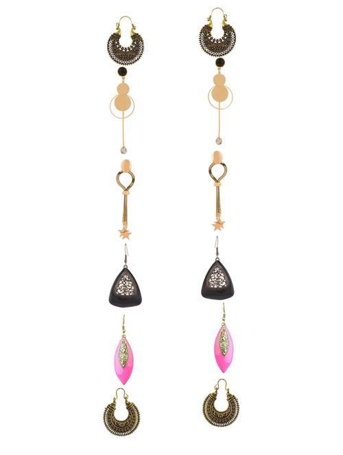 multi colored metal drop earrings - 14735781 - Very Small Image - 1