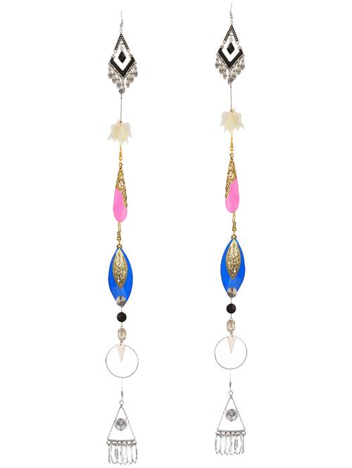 multi colored metal drop earrings (set of 6) - 14735788 - Very Small Image - 1