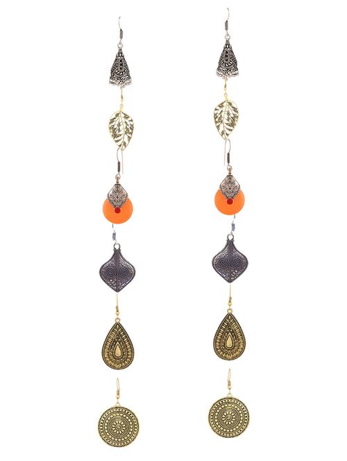 multi colored metal drop earrings (set of 6) - 14735806 - Very Small Image - 1