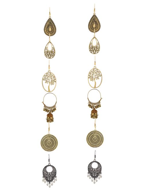 multi colored metal drop earrings (set of 6) - 14735815 - Very Small Image - 1
