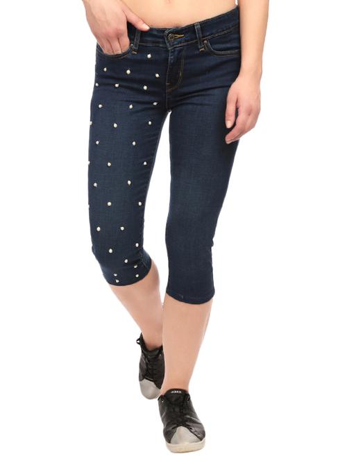 dark blue denim capri - 14736208 - Very Small Image - 1