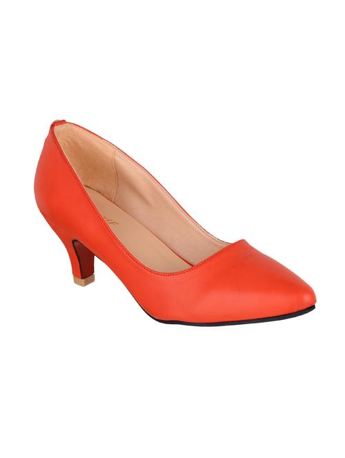 red faux leather slip on pumps - 14736936 - Very Small Image - 1