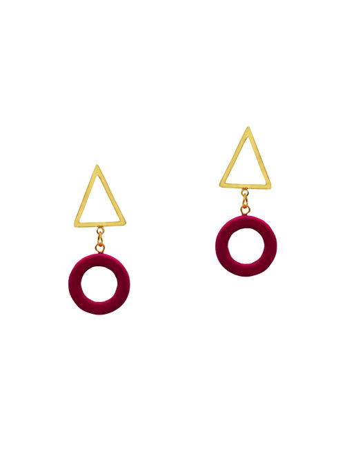 pink metal drop earrings - 14737289 - Very Small Image - 1