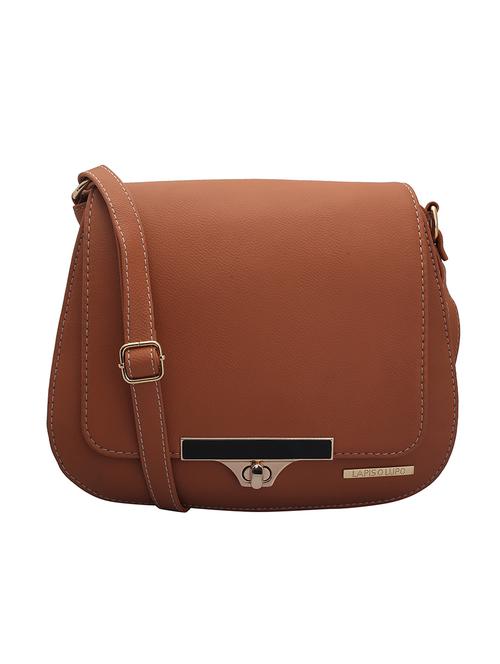 tan leatherette regular sling bag - 14738196 - Very Small Image - 1