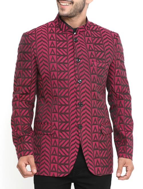 pink cotton casual blazer - 14738785 - Very Small Image - 1