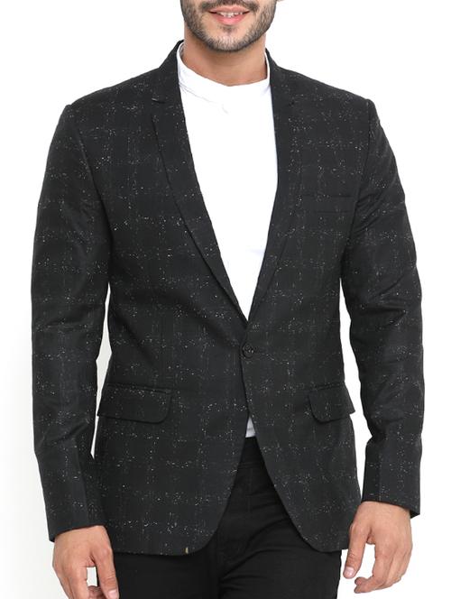 black cotton casual blazer - 14738786 - Very Small Image - 1