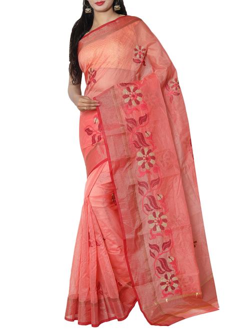 floral embroidered saree with blouse - 14740394 - Very Small Image - 1