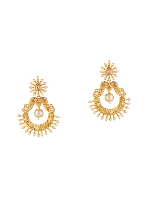 gold metal drop earrings - 14740978 - Very Small Image - 1