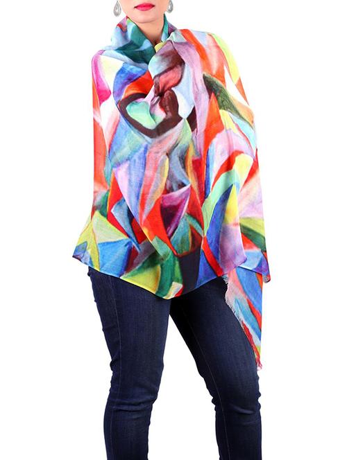 multi colored printed stole - 14741081 - Very Small Image - 1