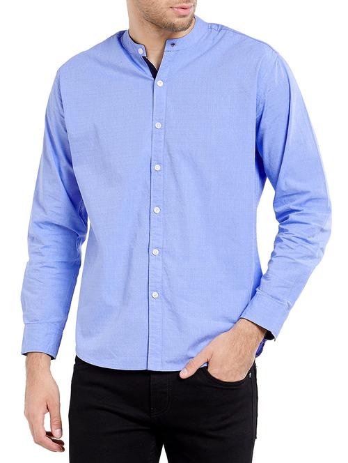 light blue cotton casual shirt - 14741550 - Very Small Image - 1