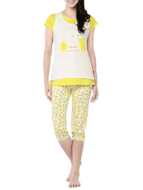 yellow nightwear capri set - 14741596 - Very Small Image - 1