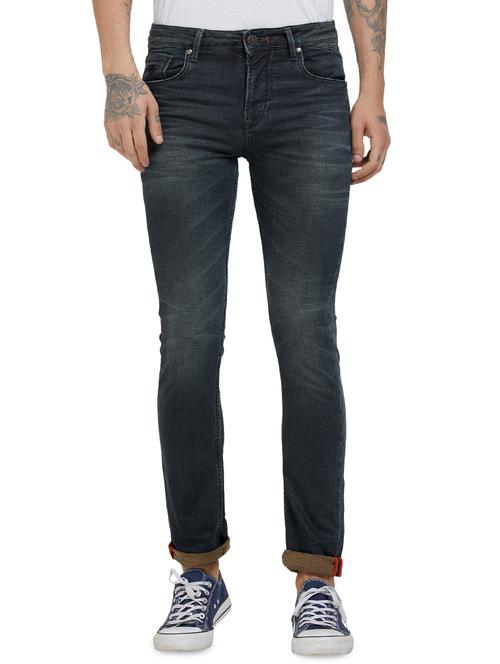 blue cotton washed jeans - 14742924 - Very Small Image - 1