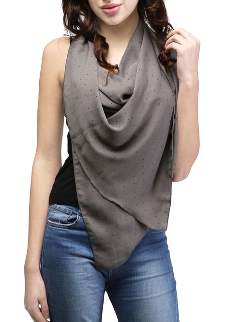 grey polyester scarf - 14743130 - Very Small Image - 1