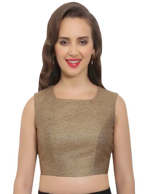 brown plain blouse - 14743803 - Very Small Image - 1