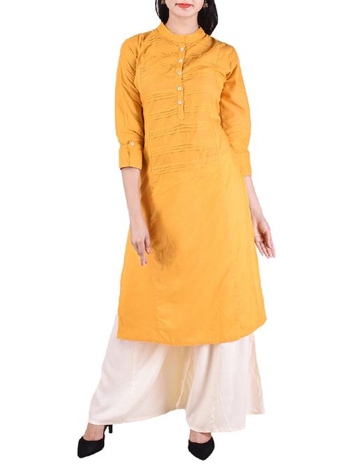 mustard kurta palazzo set - 14743981 - Very Small Image - 1