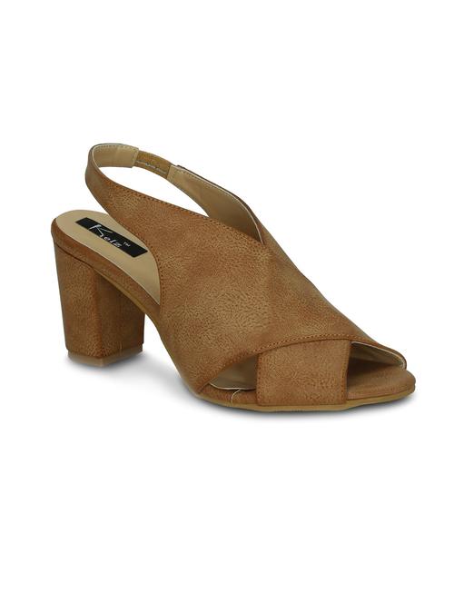 tan faux leather back strap sandals - 14744967 - Very Small Image - 1