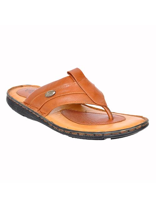 tan leather toe separator slipper - 14745040 - Very Small Image - 1