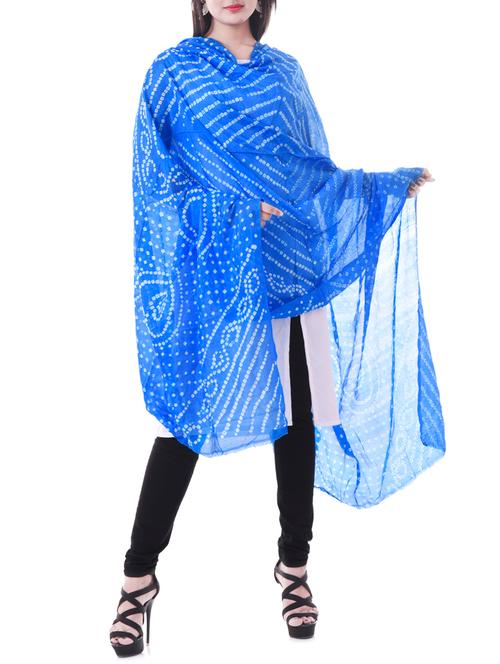 blue chiffon dupatta - 14745321 - Very Small Image - 1