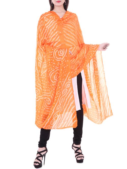 orange chiffon dupatta - 14745324 - Very Small Image - 1