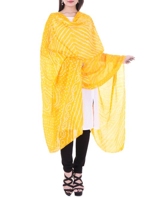 yellow chiffon dupatta - 14745326 - Very Small Image - 1