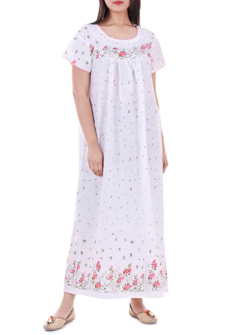 white cotton maxi gown - 14745445 - Very Small Image - 1