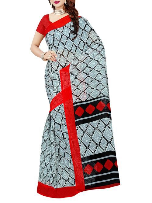 multi colored georgette printed saree with blouse - 14745623 - Very Small Image - 1
