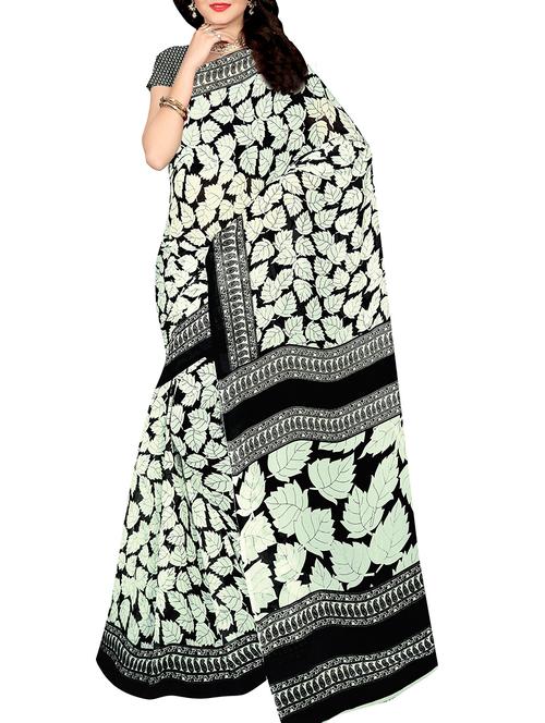 multi colored georgette printed saree with blouse - 14745627 - Very Small Image - 1