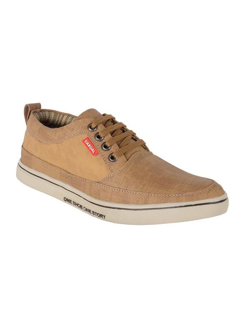 tan canvas lace up sneaker - 14746072 - Very Small Image - 1