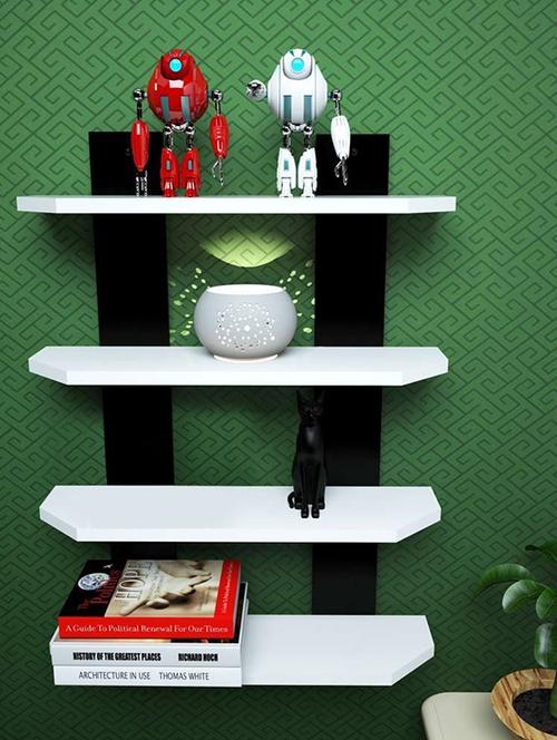 laminated ladder shape 4 tier designer wall rack shelf - 14746134 - Very Small Image - 1