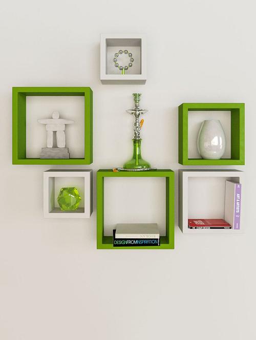 nesting square shape set of 6 wall racks shelves - 14746195 - Very Small Image - 1