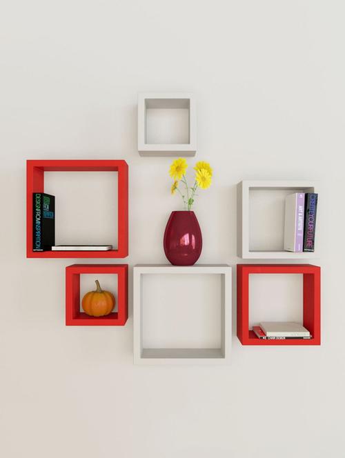 nesting square shape set of 6 wall racks shelves - 14746203 - Very Small Image - 1