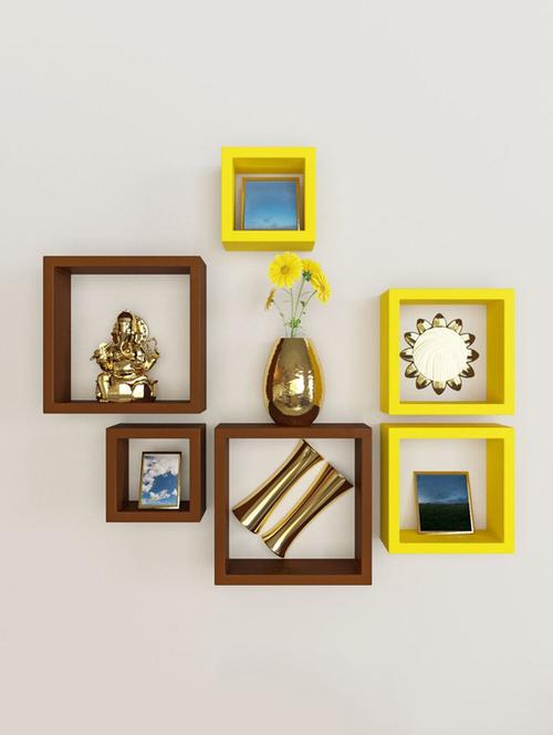 nesting square shape set of 6 wall racks shelves - 14746210 - Very Small Image - 1