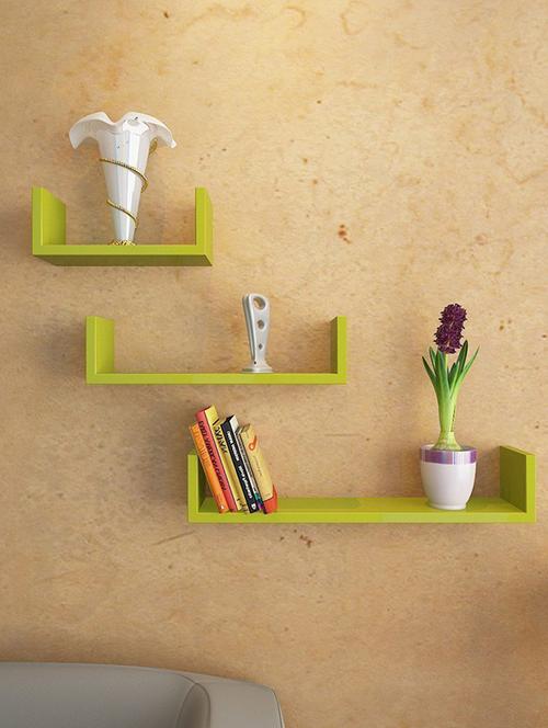 u-shaped floating wall shelf , set of 3-green - 14746219 - Very Small Image - 1