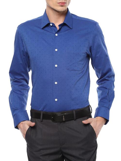 royal blue cotton formal shirt - 14748162 - Very Small Image - 1