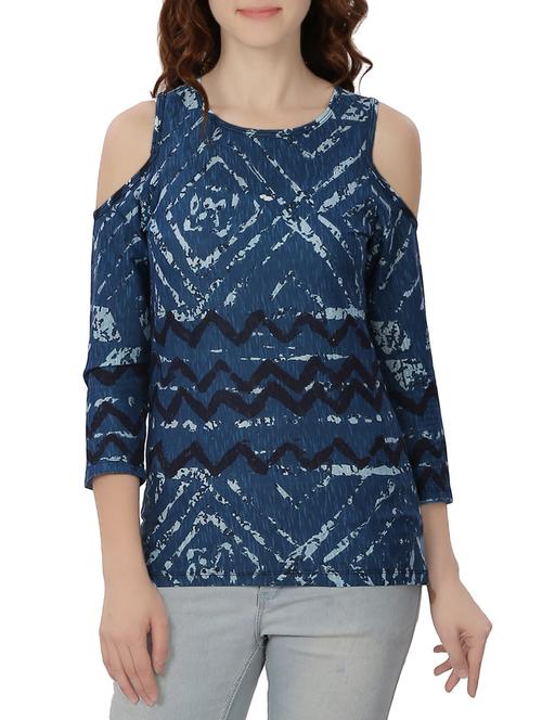 blue printed cotton top - 14749085 - Very Small Image - 1