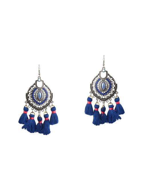blue metal tassel earrings - 14749159 - Very Small Image - 1