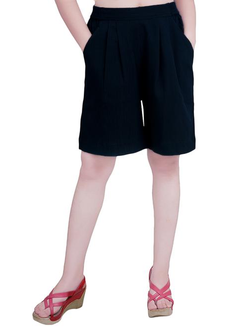 navy blue solid shorts - 14749401 - Very Small Image - 1