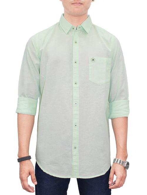 green cotton casual shirt - 14749528 - Very Small Image - 1