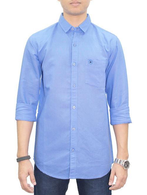 light blue cotton casual shirt - 14749532 - Very Small Image - 1