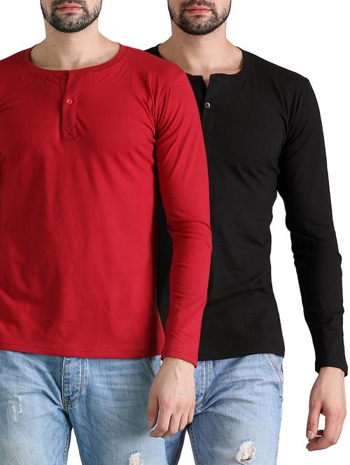 multi colored cotton combos t-shirt (set of 2) - 14749662 - Very Small Image - 1