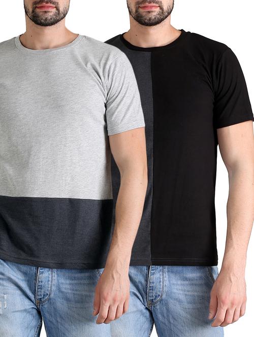 multi colored cotton combos t-shirt (set of 2) - 14749678 - Very Small Image - 1