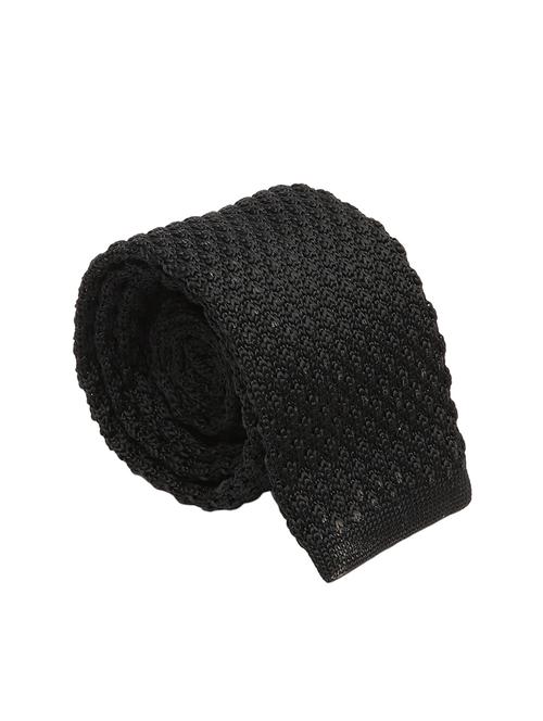 black micro fiber tie with lapelpin and handkerchief - 14750188 - Very Small Image - 1