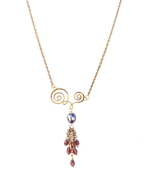 purple metal chain necklace - 14751119 - Very Small Image - 1